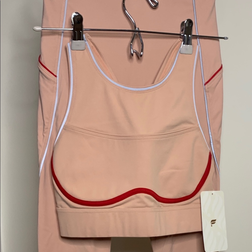 Fabletics Hollographic Pink Workout Set